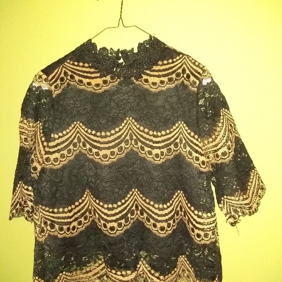 Love J Tops - Black and Gold lace top